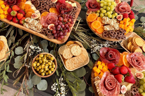 Ashley creating beautiful charcuterie boards
